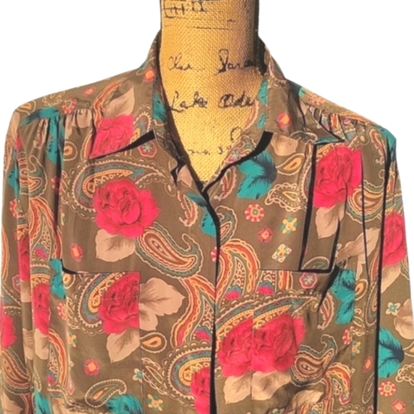 NEW Alfred Dunner Paisley & Floral Button Down Top - Picture 10 of 17